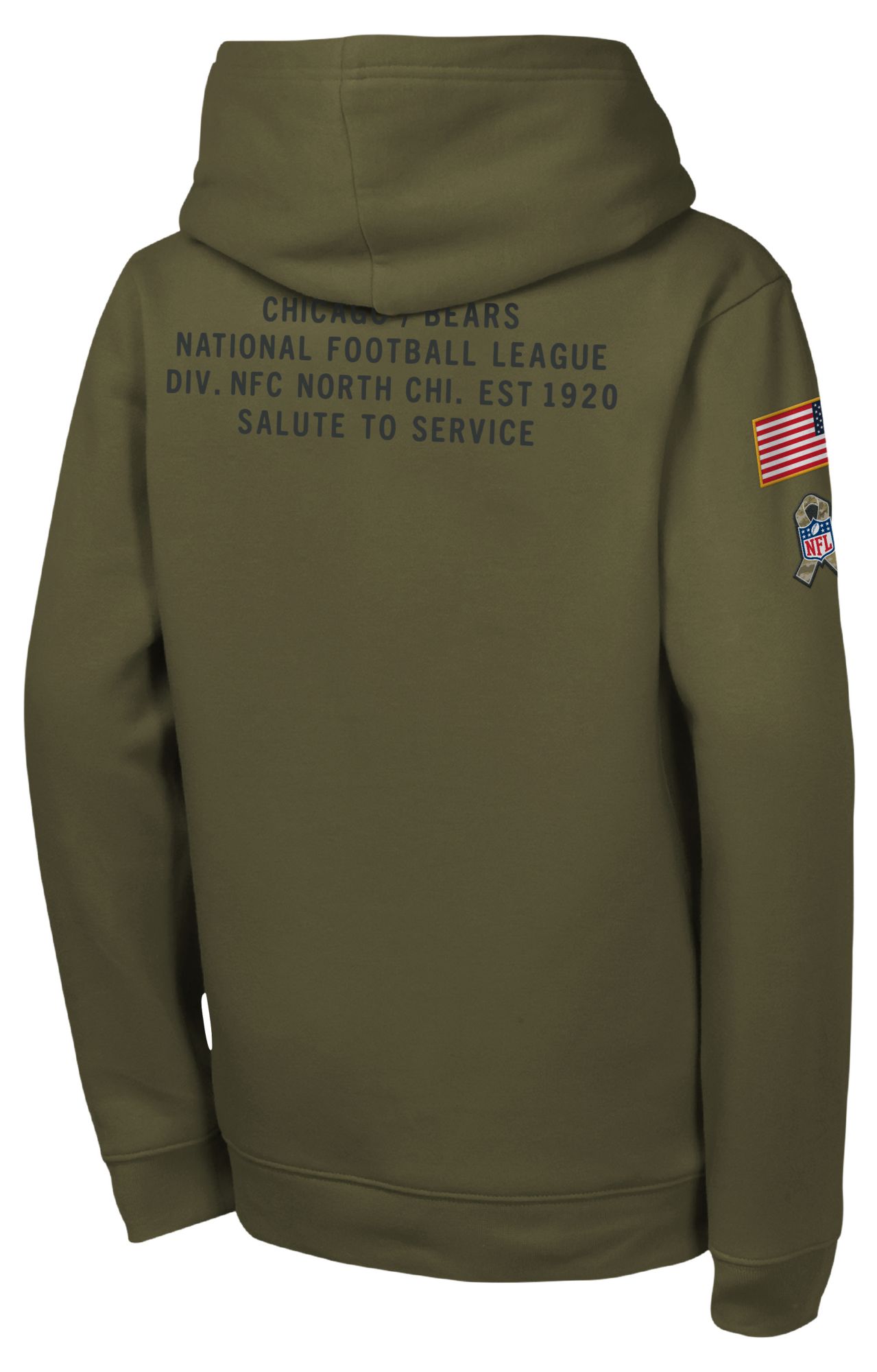 Nike Youth Chicago Bears Olive Salute to Service 2025 Club Fleece Pullover Hoodie product image