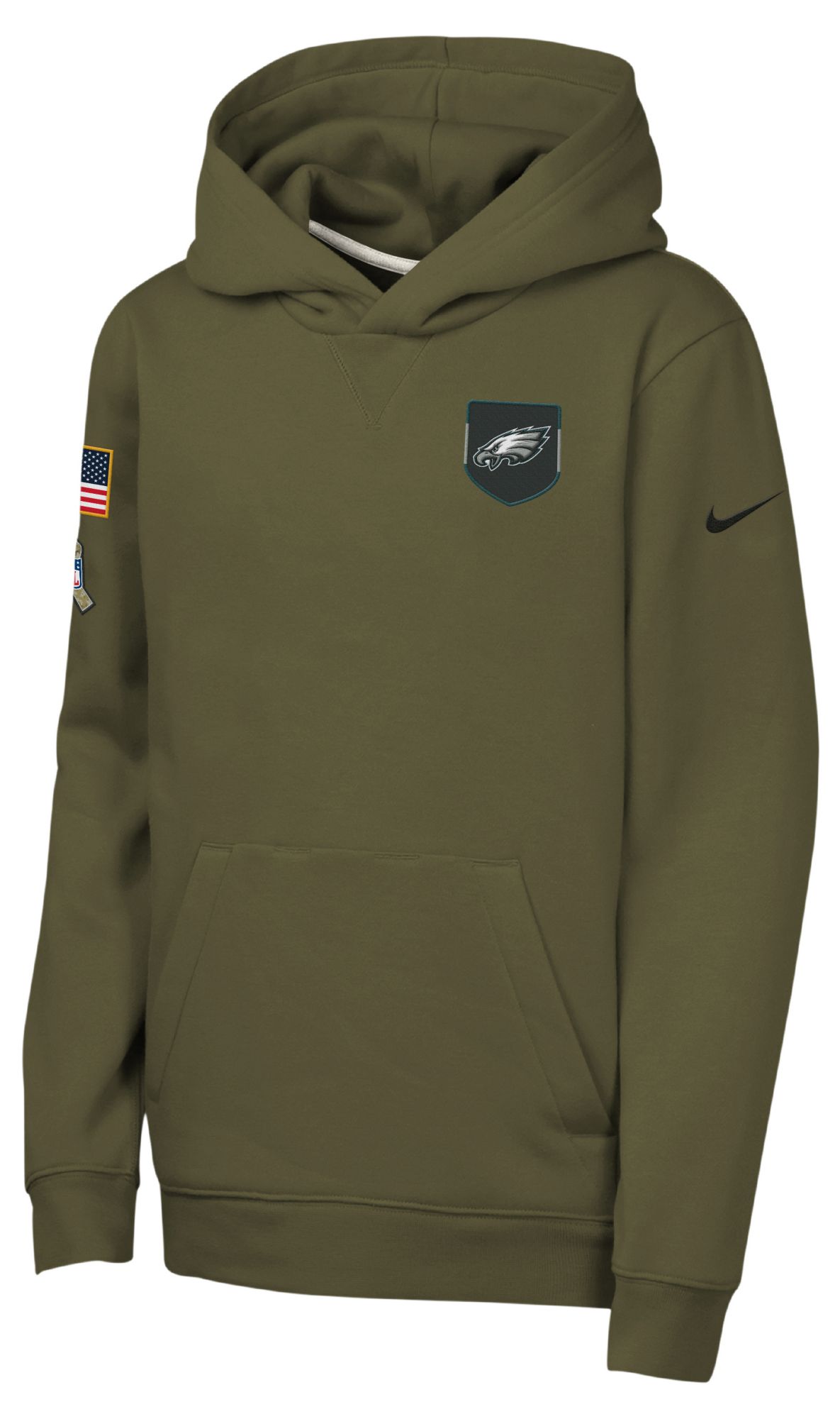 Nike Youth Philadelphia Eagles Olive Salute to Service 2025 Club Fleece Pullover Hoodie product image
