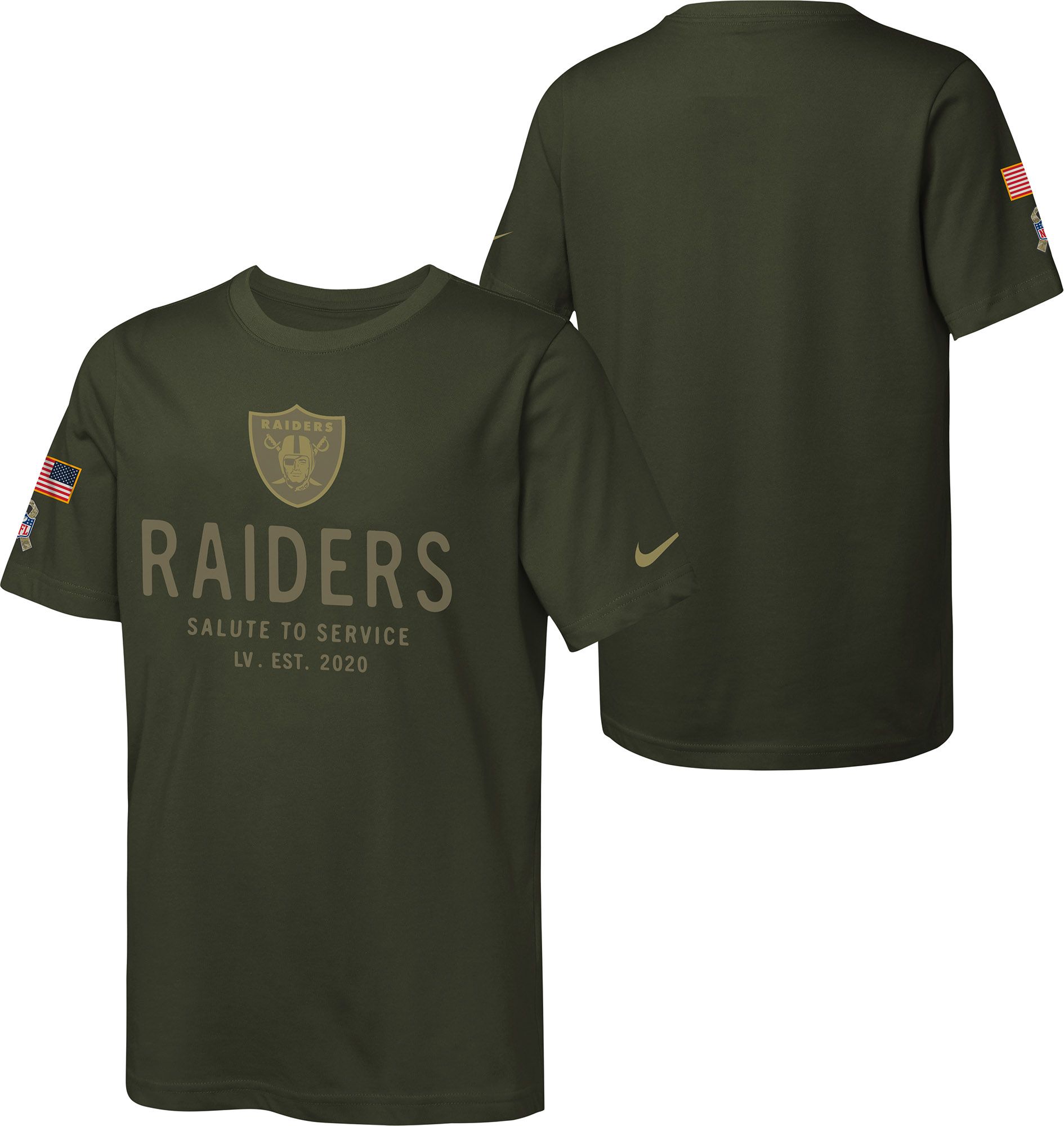 Nike Youth Las Vegas Raiders Sequoia Salute to Service 2025 Dri-FIT T-Shirt product image