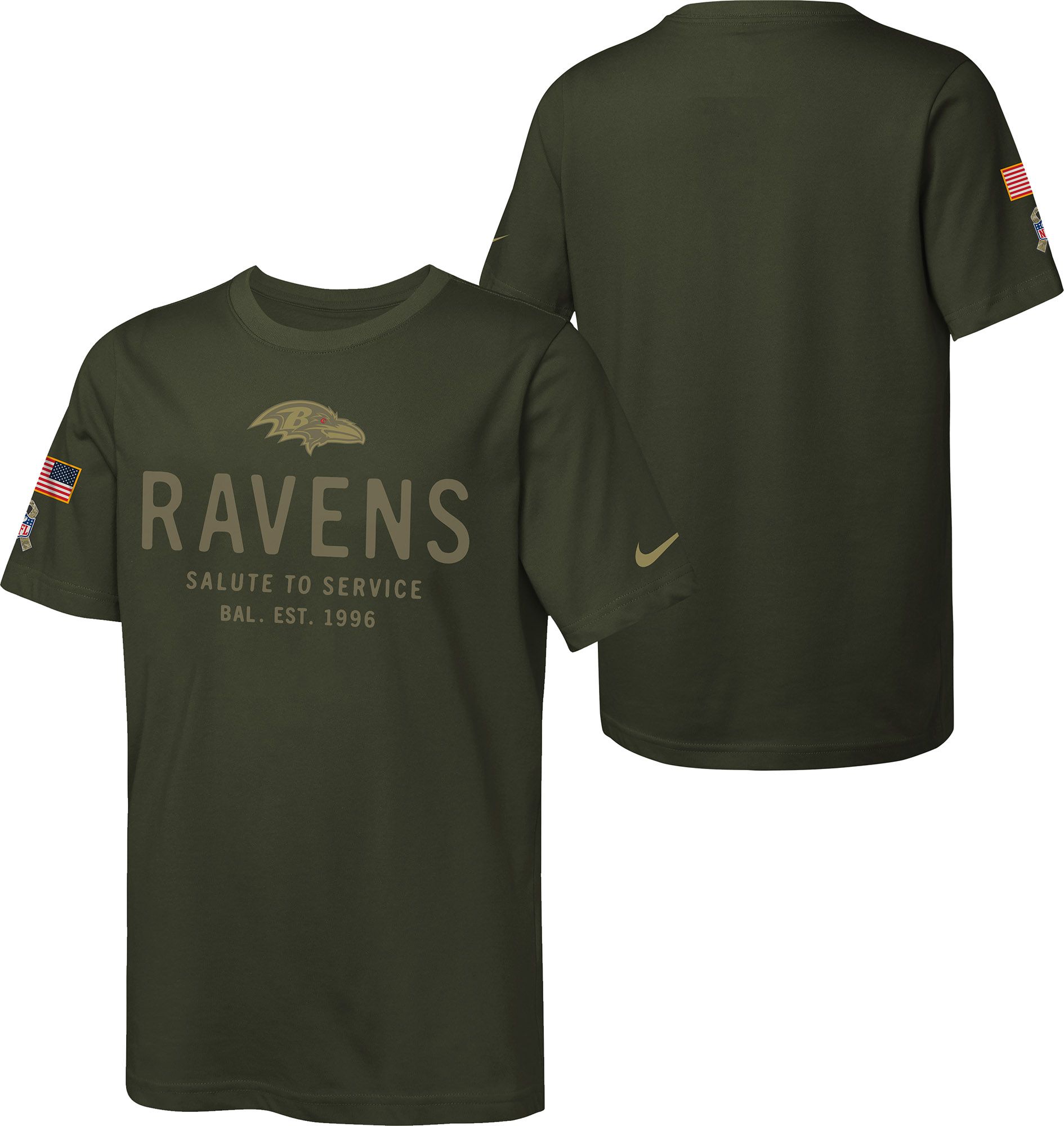 Nike Youth Baltimore Ravens Sequoia Salute to Service 2025 Dri-FIT T-Shirt product image