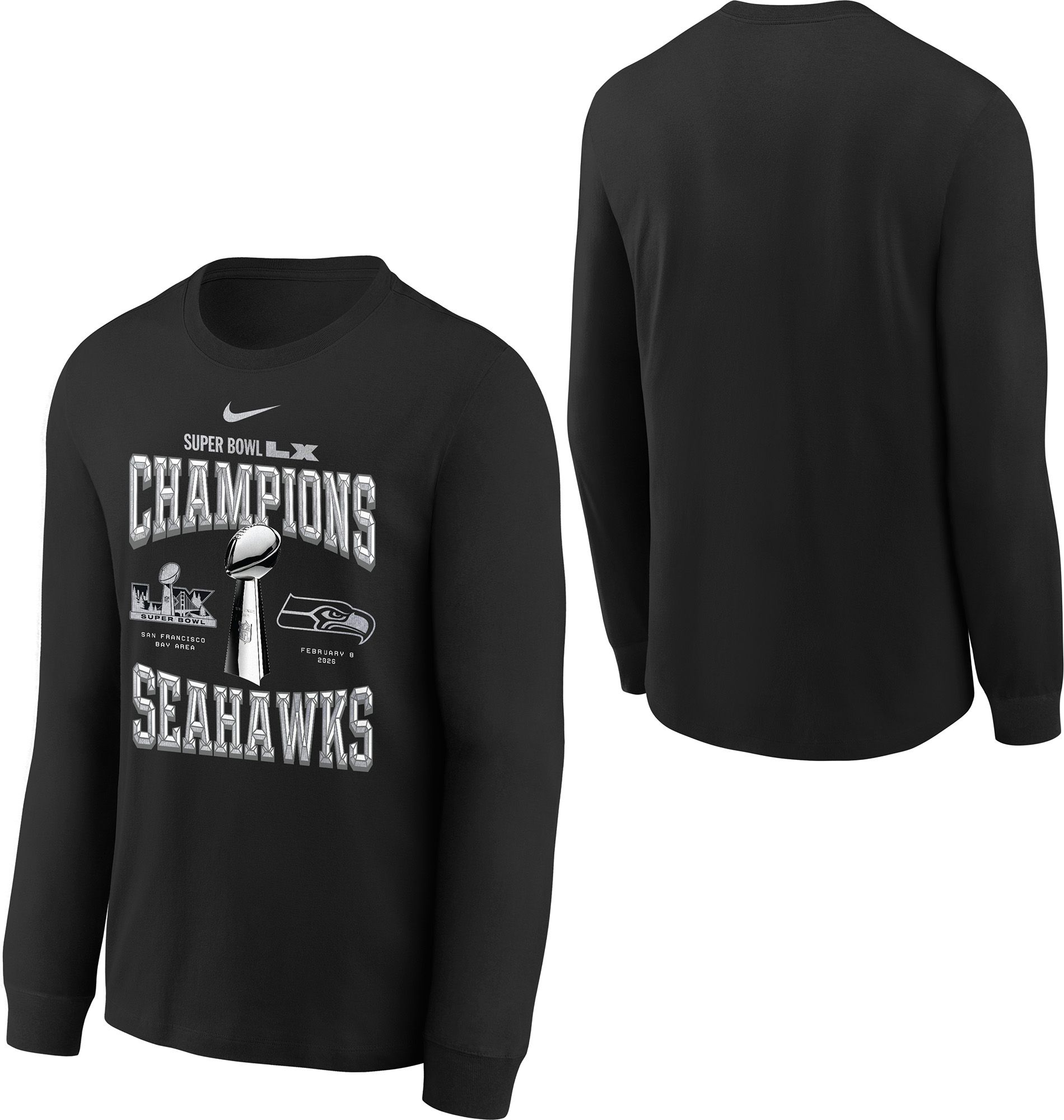 Nike Youth 2025-26 Super Bowl LX Champions Seattle Seahawks Locker Room Long Sleeve Shirt product image