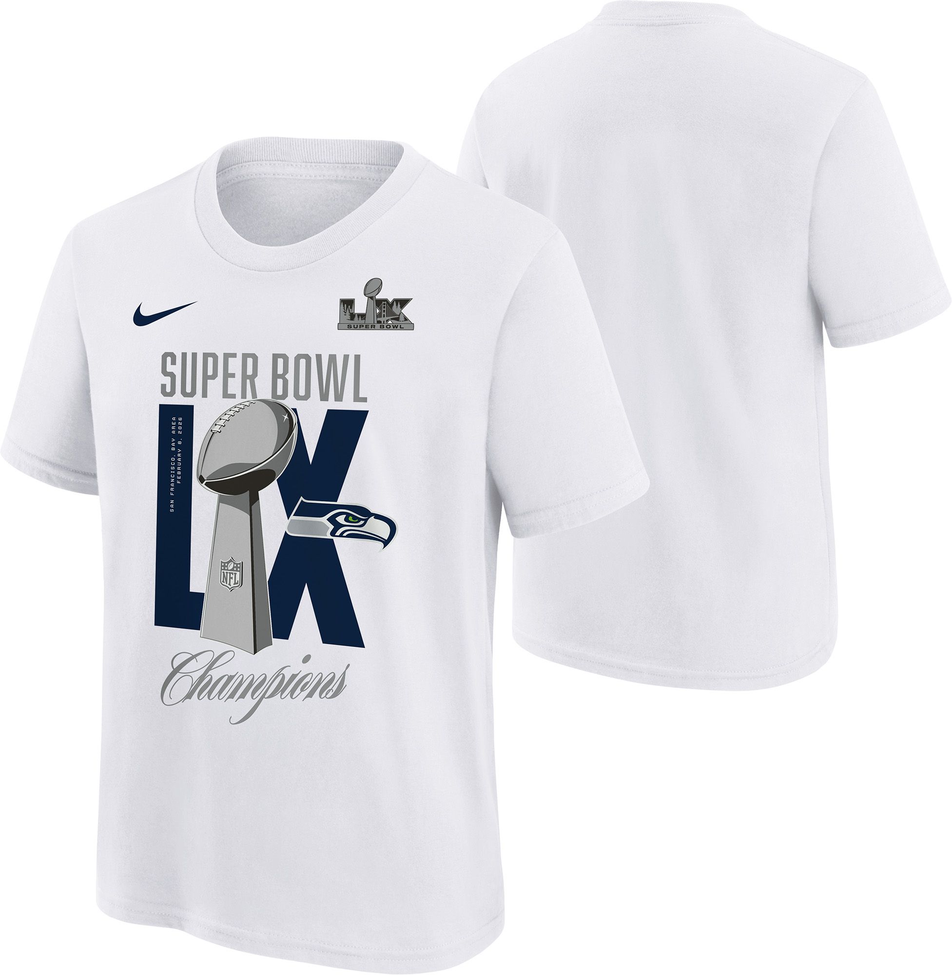 Nike Youth 2025-26 Super Bowl LX Champions Seattle Seahawks Chill Trophy T-Shirt product image