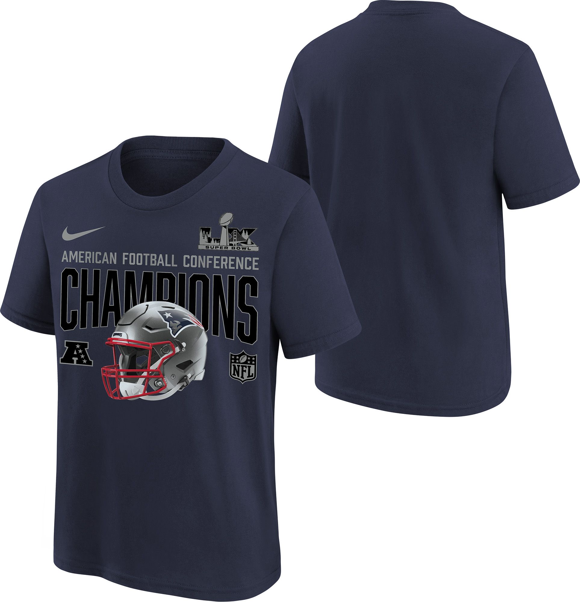 Nike Youth 2025-26 AFC Champions New England Patriots Helmet T-Shirt product image
