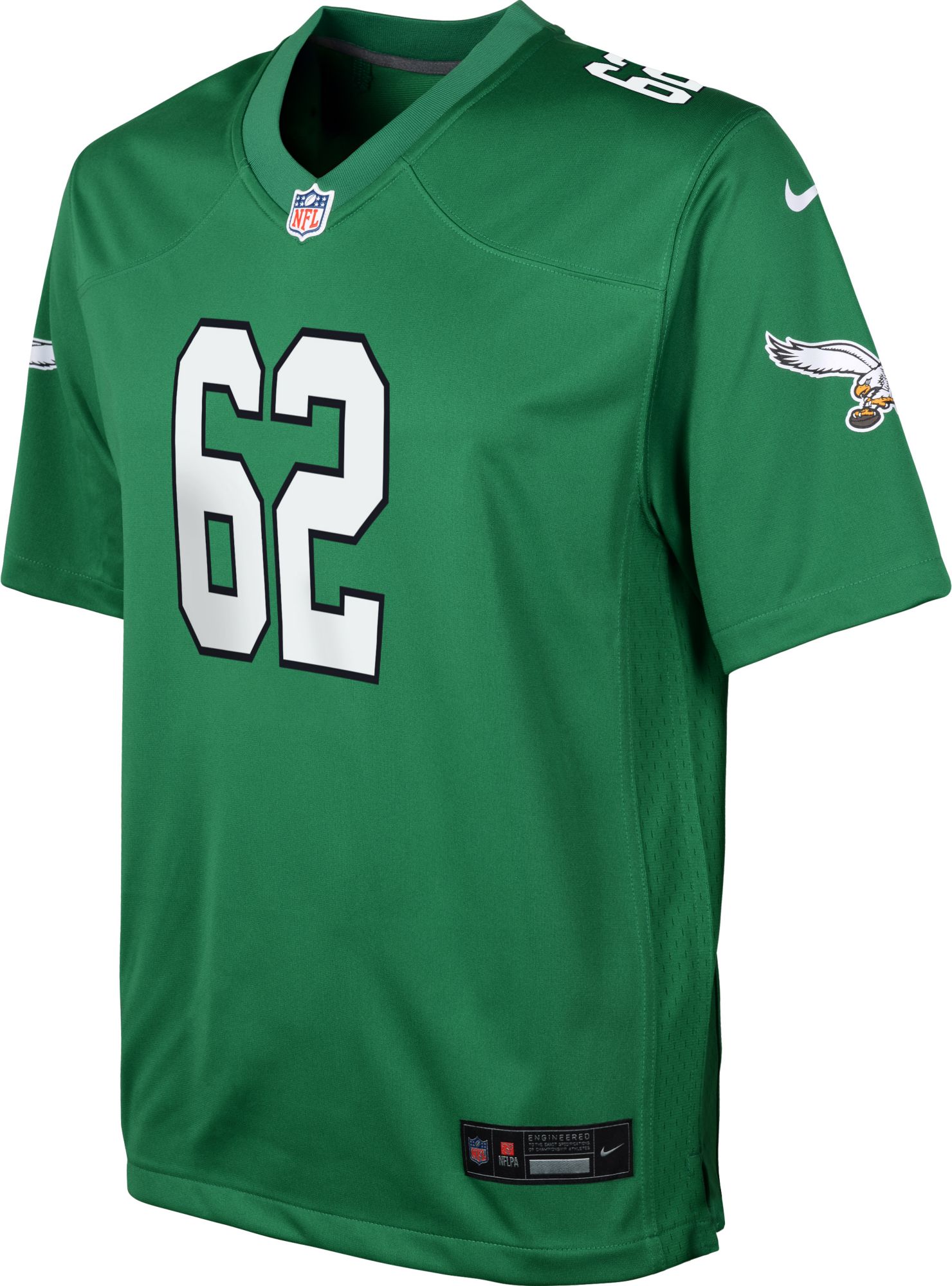 Nike Youth Philadelphia Eagles Jason Kelce #62 Alternate Kelly Green Game Jersey product image