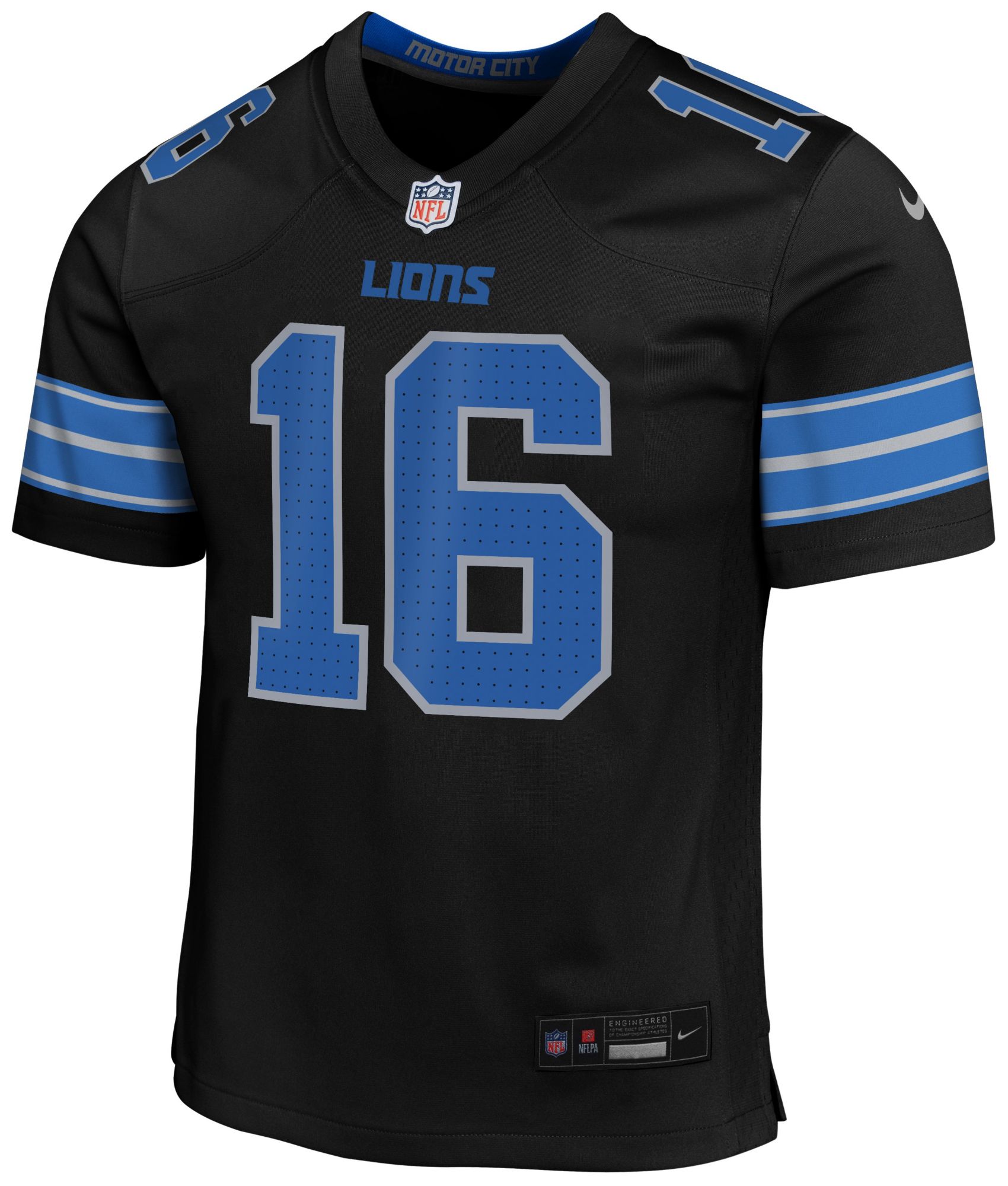 Nike Youth Detroit Lions Jared Goff #16 Black Alternate Game Jersey product image