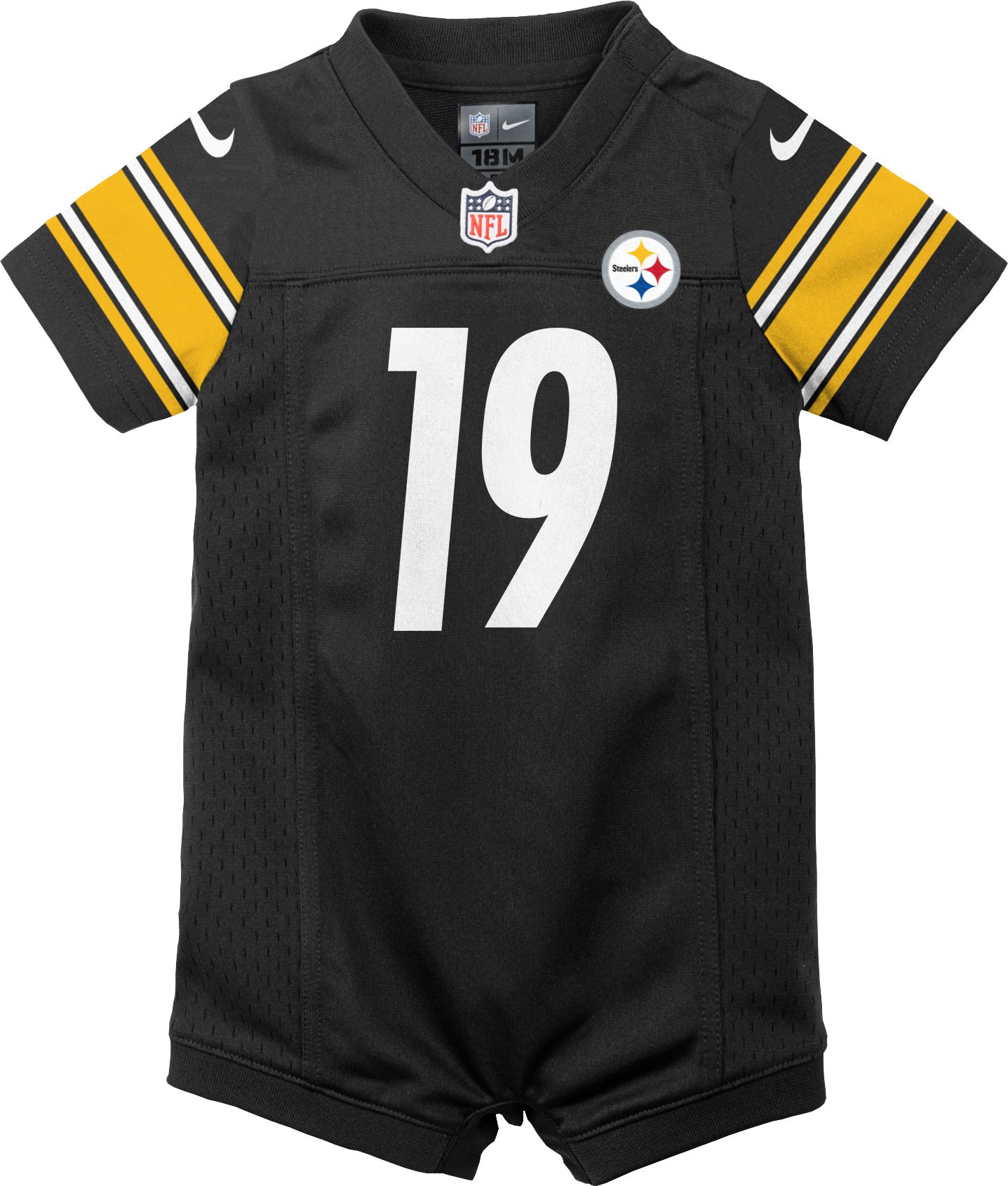 Nike Infant Pittsburgh Steelers JuJu Smith-Schuster #19 Black Romper Jersey product image
