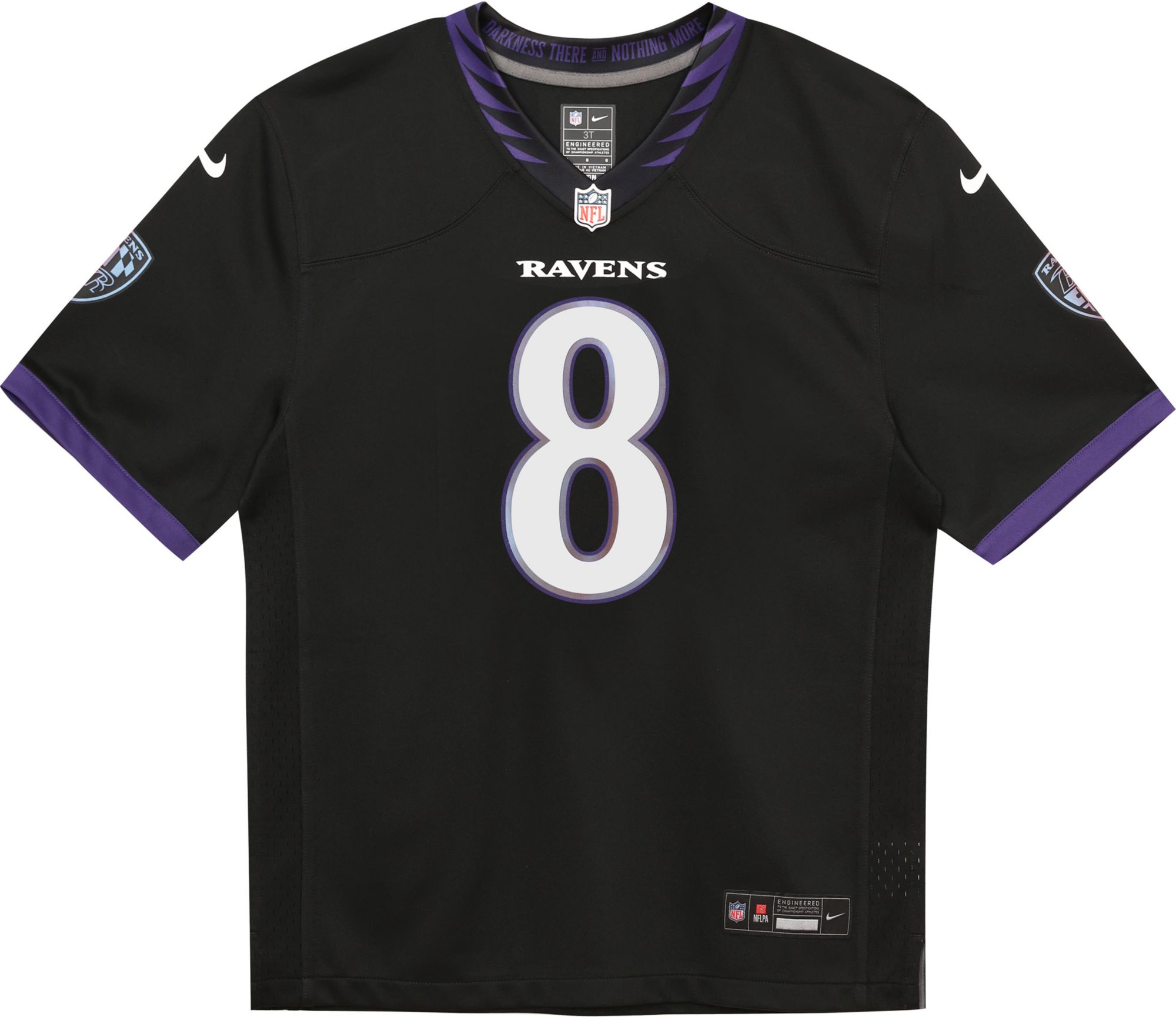 Nike Toddler Baltimore Ravens Lamar Jackson #8 Black Alternate Game Jersey product image