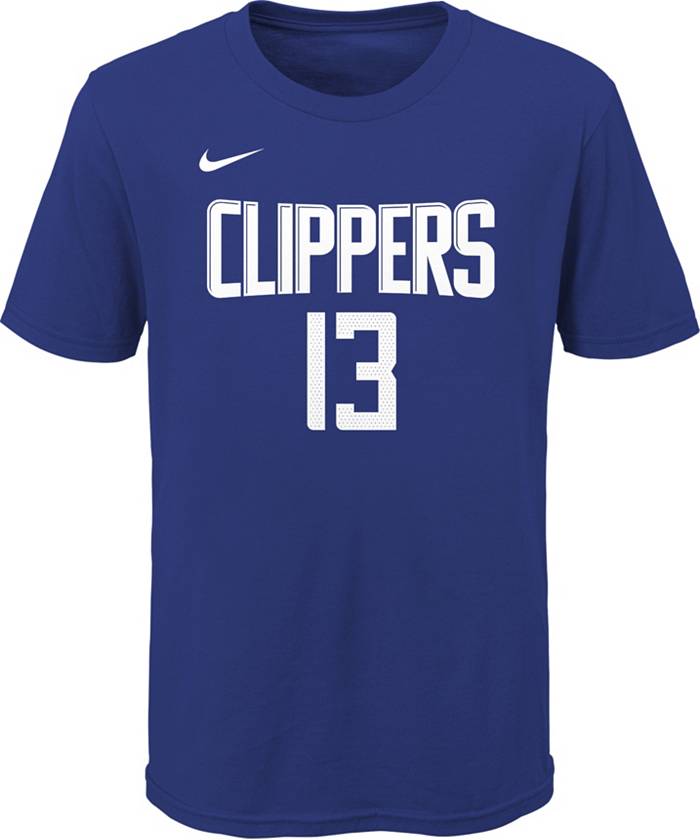 Nike Youth 2022-23 City Edition Los Angeles Clippers Paul George #13 Cotton T-Shirt - Black - S Each
