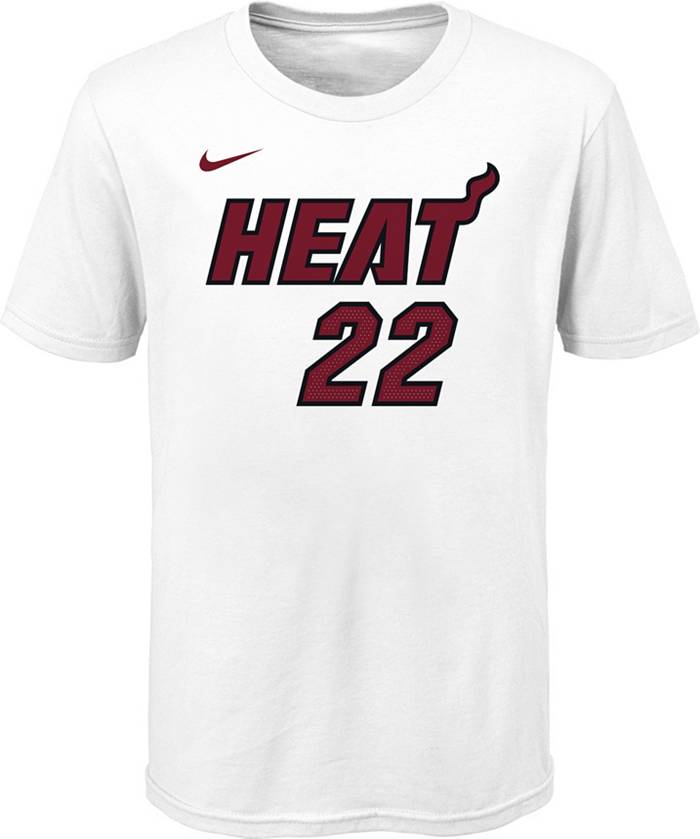 Nike Miami Heat Essential Wordmark Youth T-Shirt in White, Size: Small