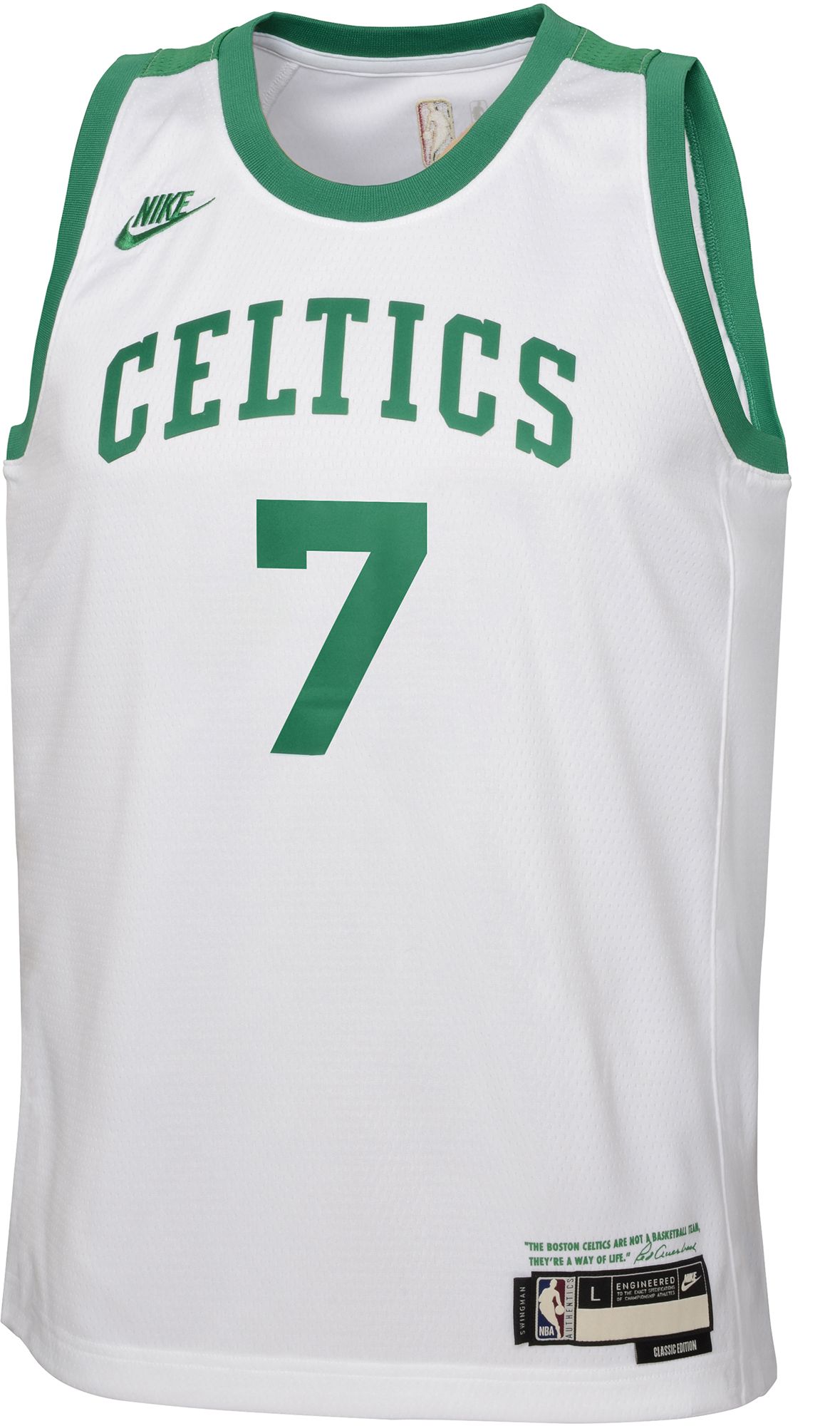 Nike Youth Boston Celtics Jaylen Brown #7 White Dri-FIT Swingman Jersey product image