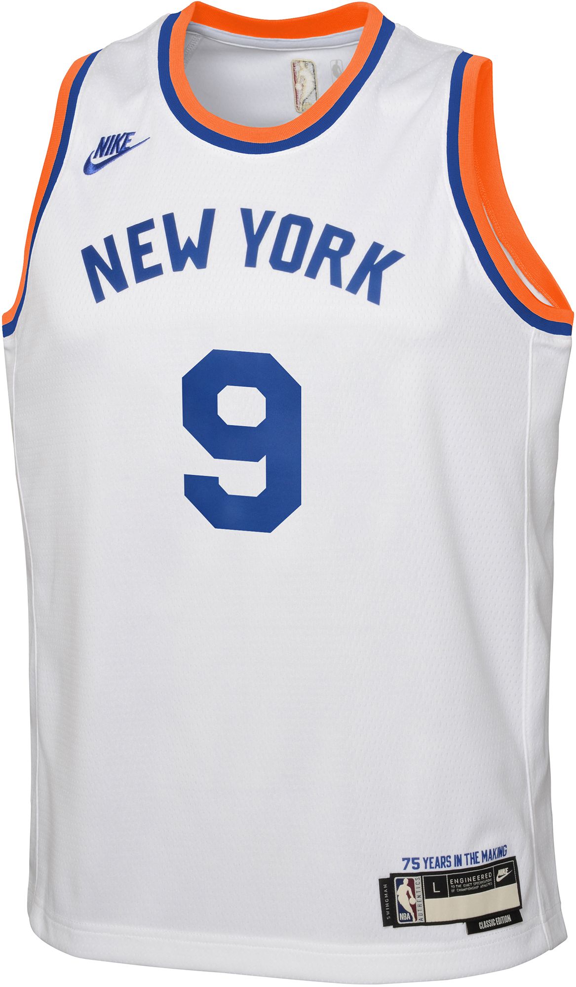 Nike Youth New York Knicks RJ Barrett #9 White Dri-FIT Swingman Jersey product image