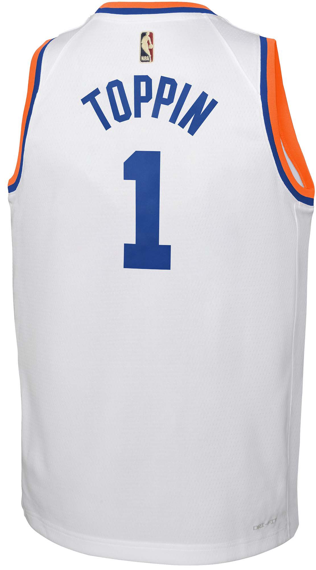 Nike Youth New York Knicks Obi Toppin #1 White Dri-FIT Swingman Jersey product image