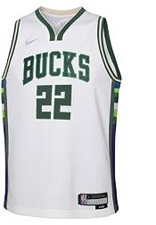 Nike Youth 2021-22 City Edition Milwaukee Bucks Khris Middleton #22 White Swingman Jersey product image