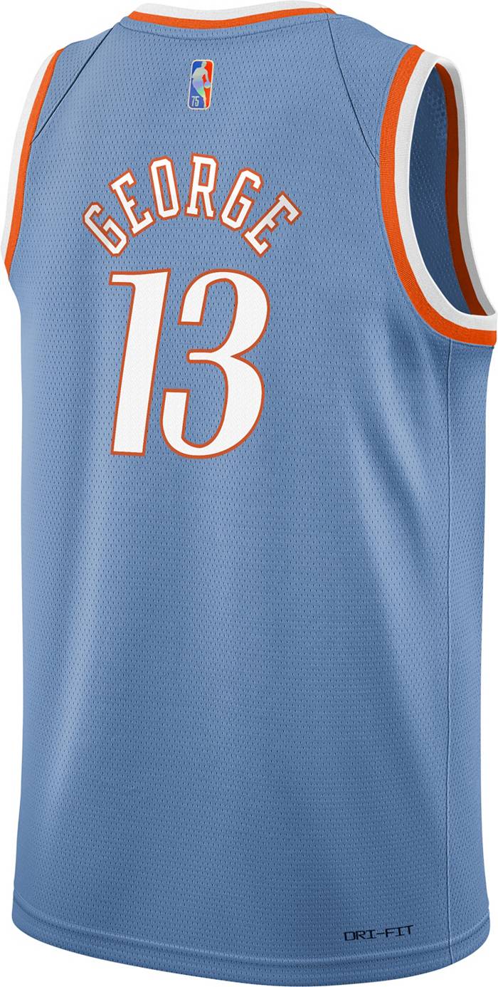 Authentic Men's Paul George Navy Blue Jersey - #13 Basketball Los Angeles  Clippers City Edition
