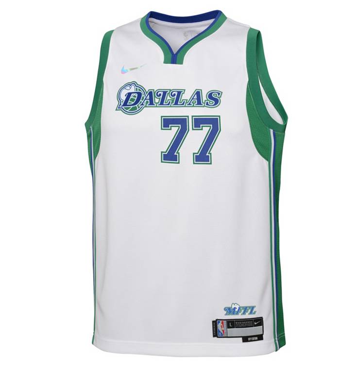 Nike Men's 2022-23 City Edition Dallas Mavericks Luka Doncic #77 Blue Dri-FIT Swingman Jersey
