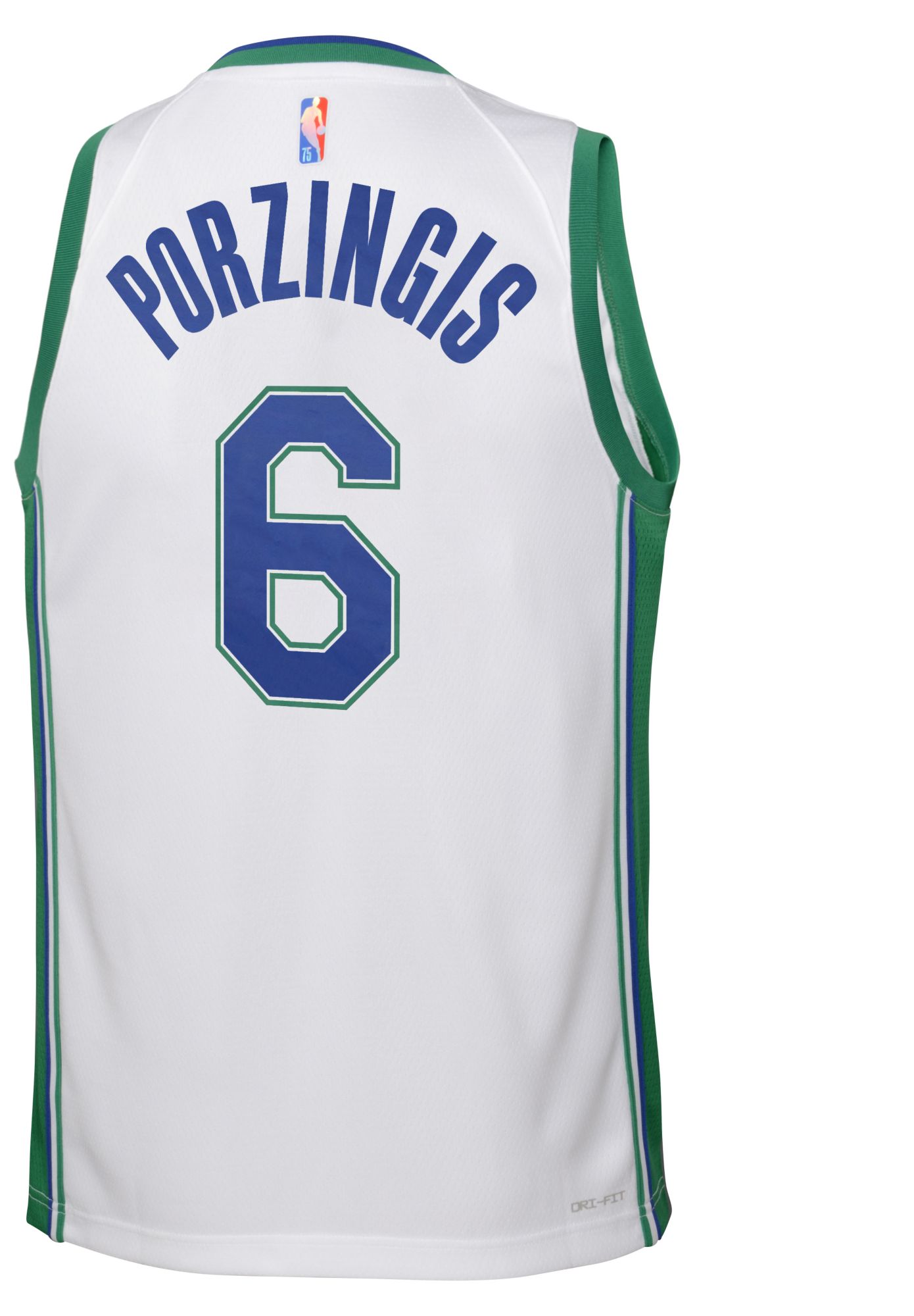 Nike Youth 2021-22 City Edition Dallas Mavericks Kristaps Porzingis #6 White Swingman Jersey product image