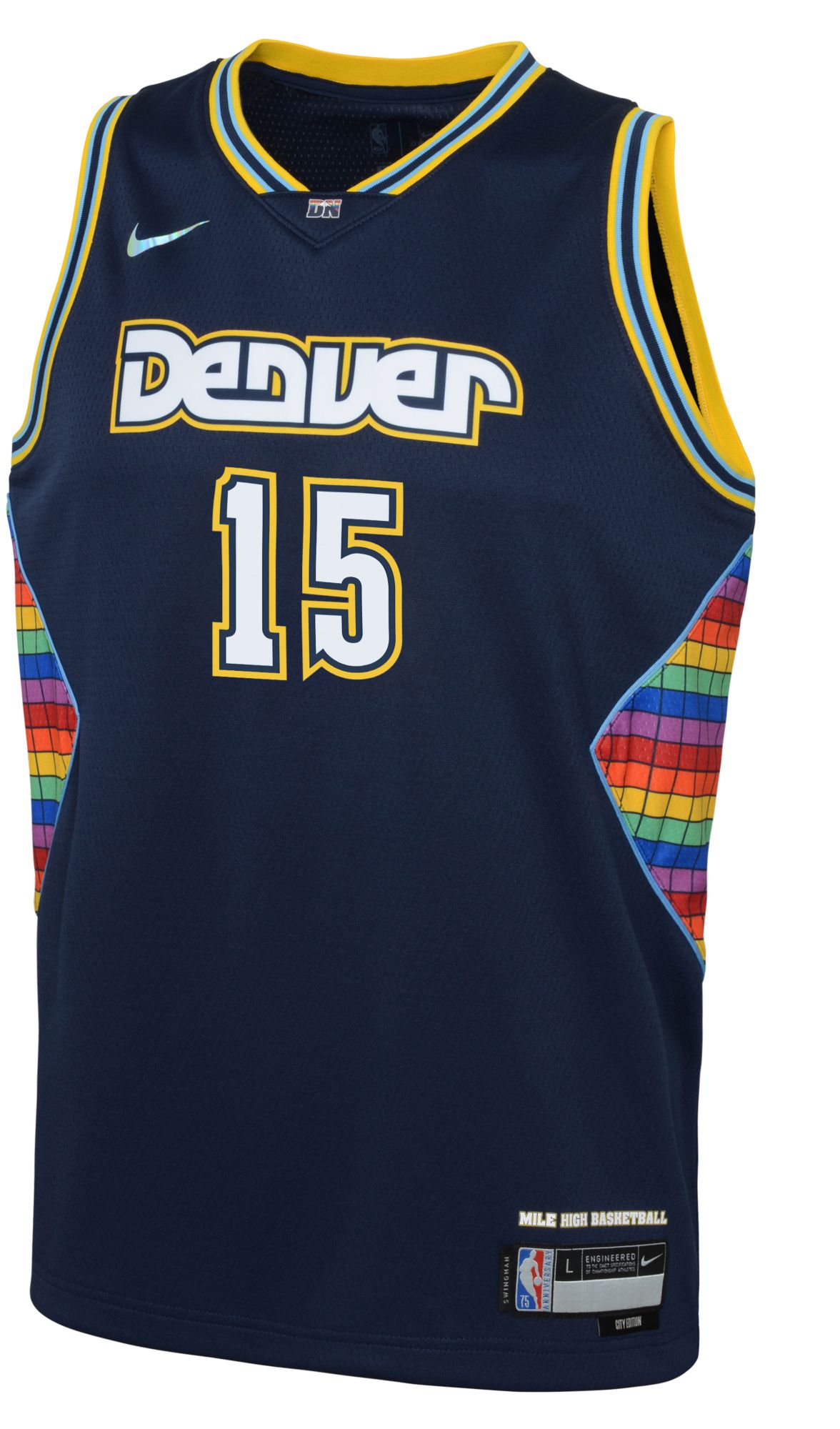 Nike Youth 2021-22 City Edition Denver Nuggets Nikola Jokic #15 Blue Swingman Jersey product image