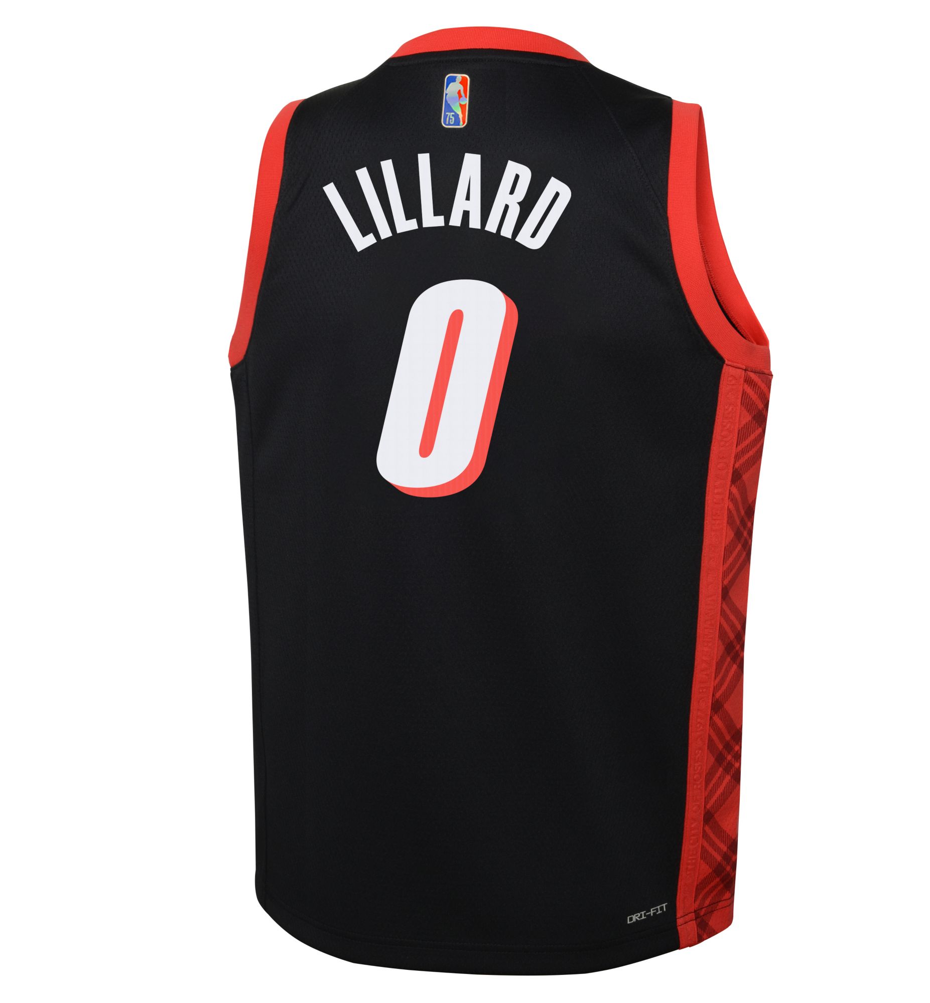 Nike Youth 2021-22 City Edition Portland Trail Blazers Damian Lillard #0 Black Swingman Jersey product image