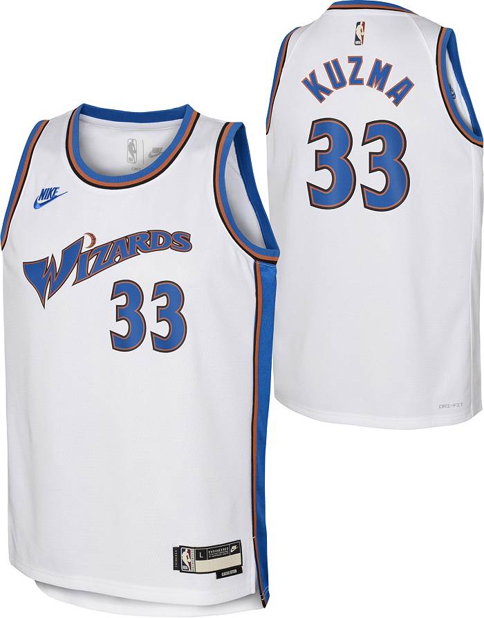 Nike Men's Washington Wizards Kyle Kuzma #33 White Hardwood Classic Dri-FIT Swingman  Jersey