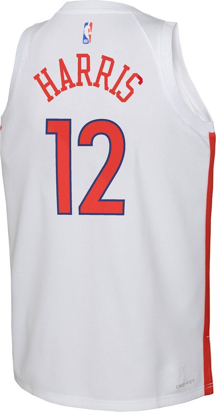 Nike Men's 2022-23 City Edition Philadelphia 76ers Tobias Harris #12 White Dri-Fit Swingman Jersey, XXL