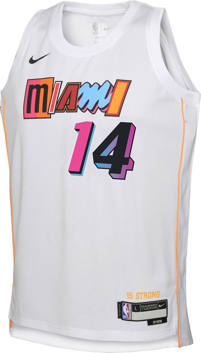 Nike Youth Hardwood Classic Miami Heat Tyler Herro #14 Dri-Fit Swingman Jersey - White - M Each