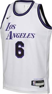 Nike Men's LeBron James Los Angeles Lakers 2022 City Edition Swingman Jersey, White, Size: XS, Polyester