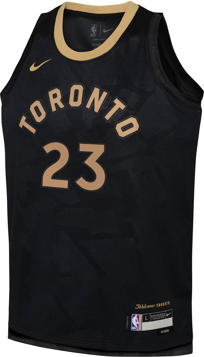Nike Men's 2022-23 City Edition Toronto Raptors Fred VanVleet #23 Black  Dri-FIT Swingman Jersey