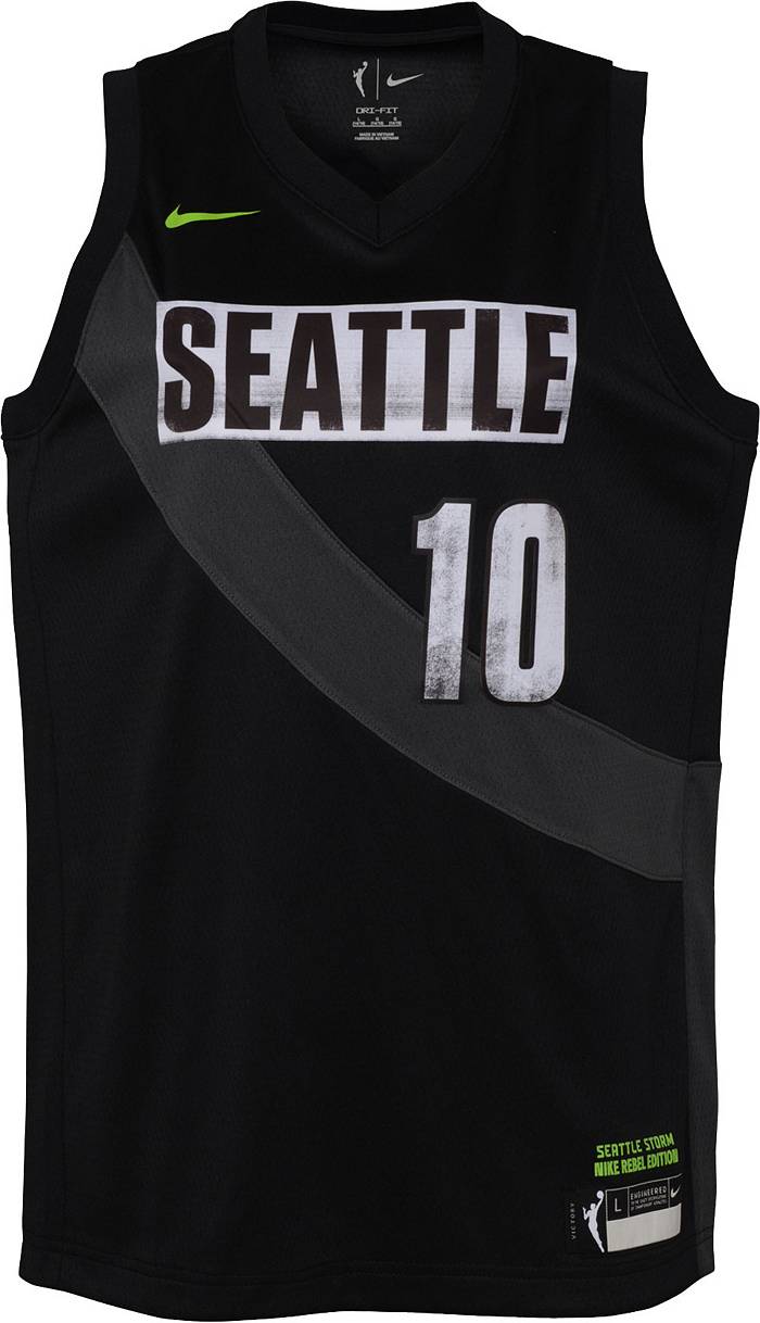Youth Nike Sue Bird Black Seattle Storm Player Jersey - Rebel Edition
