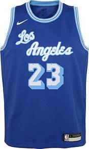Nike Youth Los Angeles Lakers LeBron James #23 Blue Dri-FIT Hardwood Classic Jersey