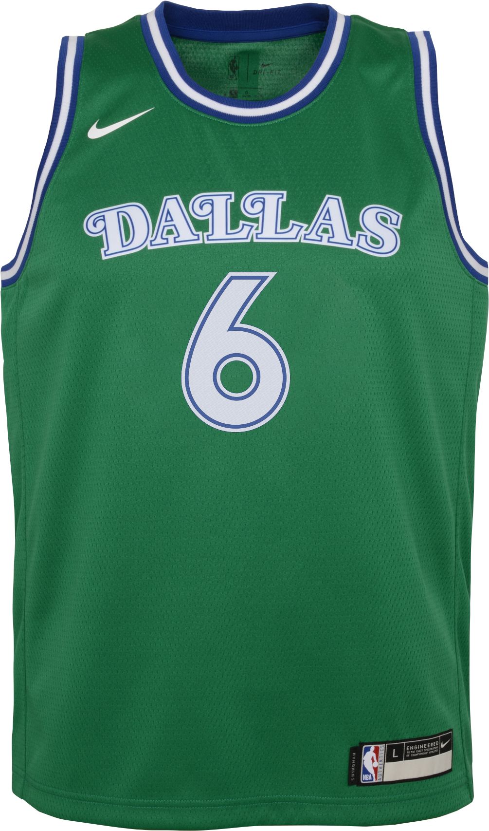 Nike Youth Dallas Mavericks Kristaps Porzingis #6 Green Dri-FIT Hardwood Classic Jersey product image