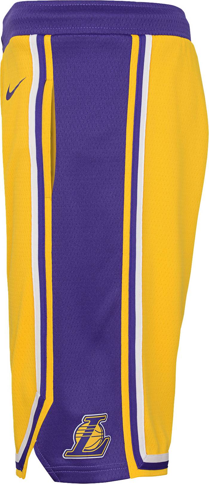 lakers youth shorts yellow