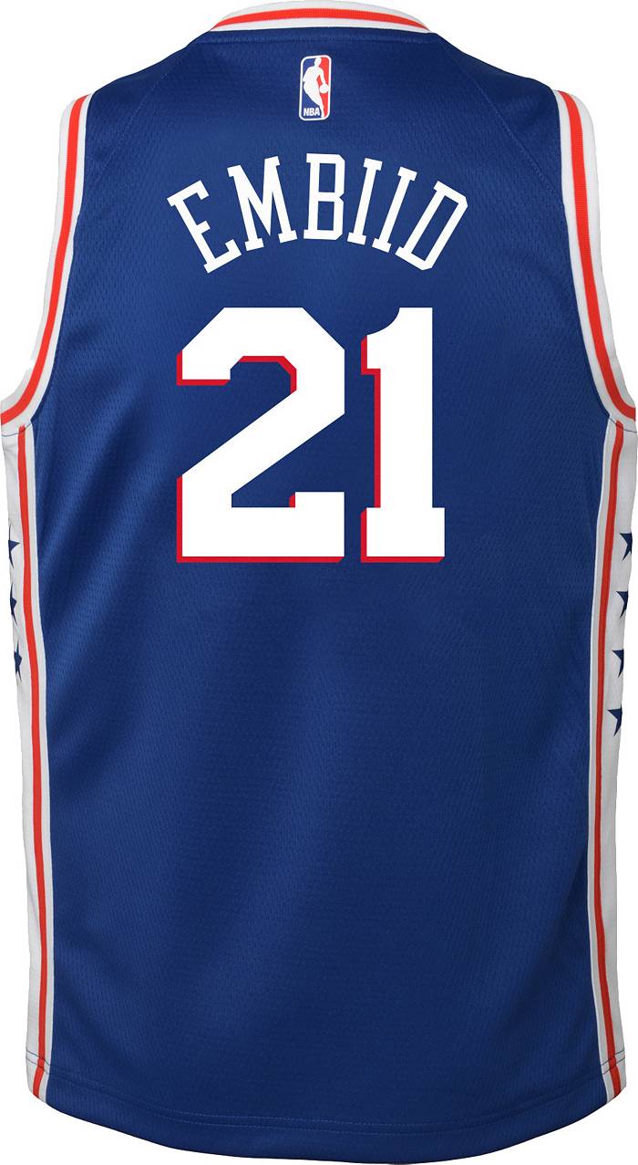 Youth Nike Joel Embiid Navy Philadelphia 76ers 2021/22 Swingman Jersey - City Edition