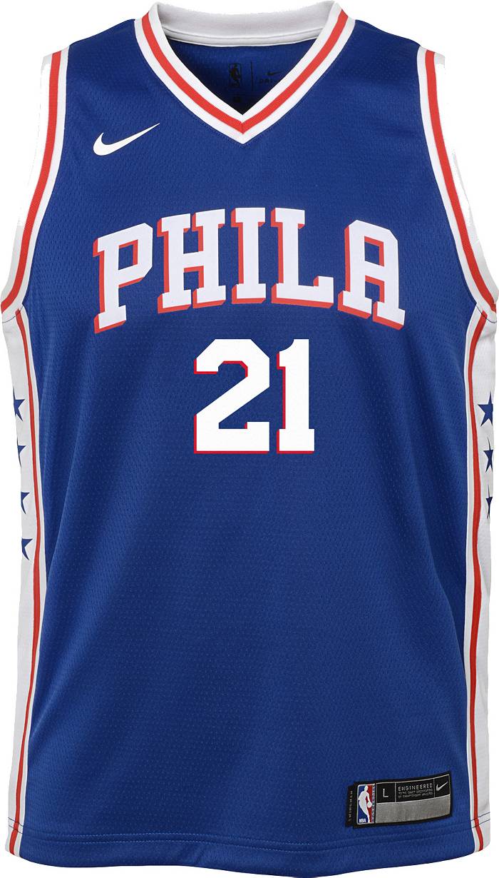 NBA Philadelphia 76ers Joel Embiid #21 Men's Replica Jersey, Large, White :  : Sports, Fitness & Outdoors