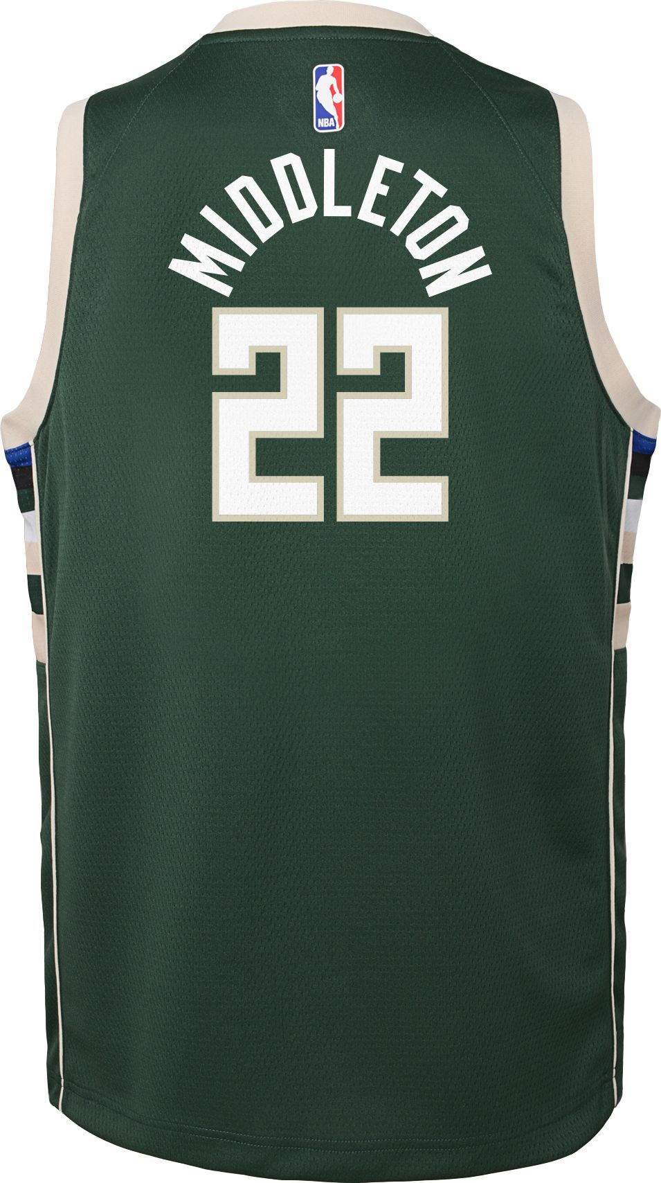 Nike Youth Milwaukee Bucks Khris Middleton #22 Green Dri-FIT Icon Swingman Jersey