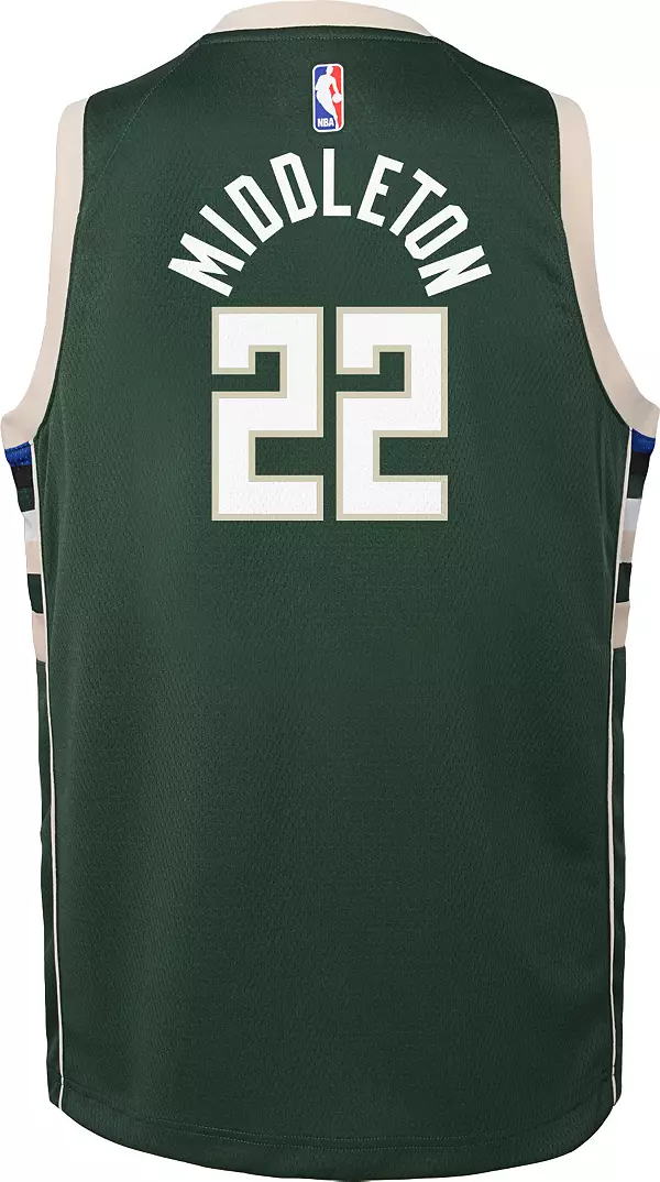 Nike Youth Milwaukee Bucks Khris Middleton #22 Green Dri-FIT Icon