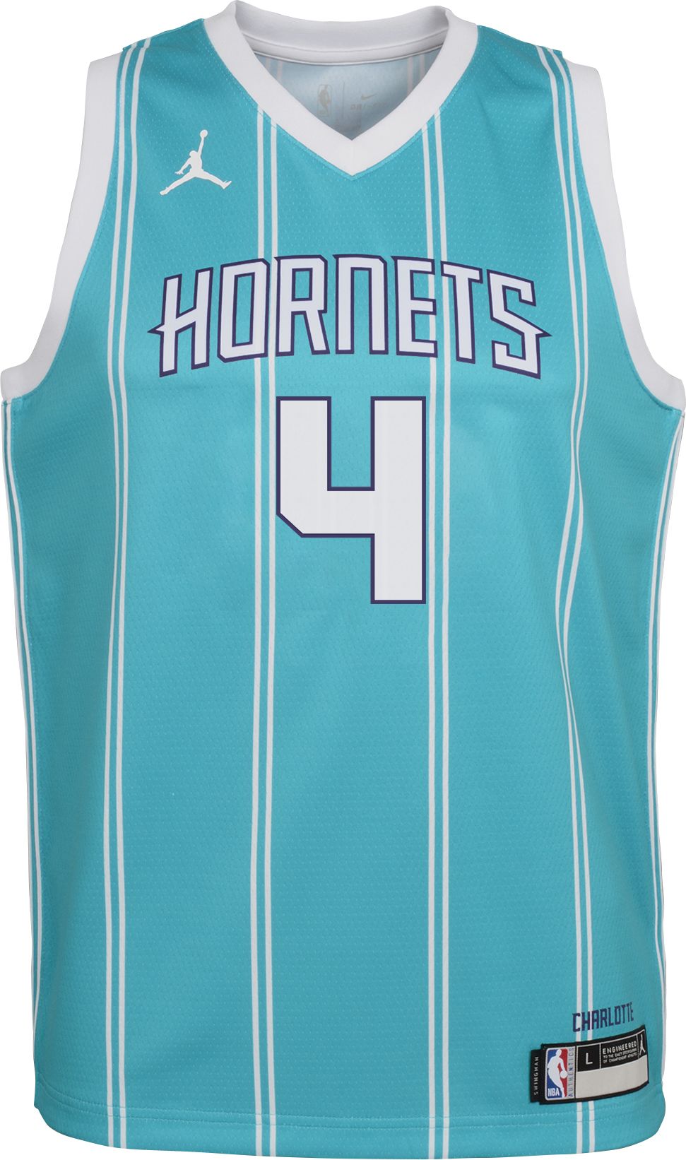 Jordan Youth Charlotte Hornets Devonte' Graham #4 Teal Dri-FIT Swingman Jersey product image