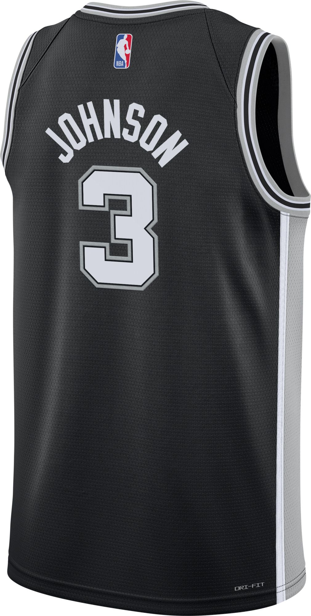 Nike Youth San Antonio Spurs Black Keldon Johnson #3 Swingman Jersey