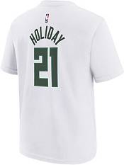 Nike Youth 2021-22 City Edition Milwaukee Bucks Jrue Holiday #21 White Player T-Shirt product image