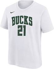 Nike Youth 2021-22 City Edition Milwaukee Bucks Jrue Holiday #21 White Player T-Shirt product image