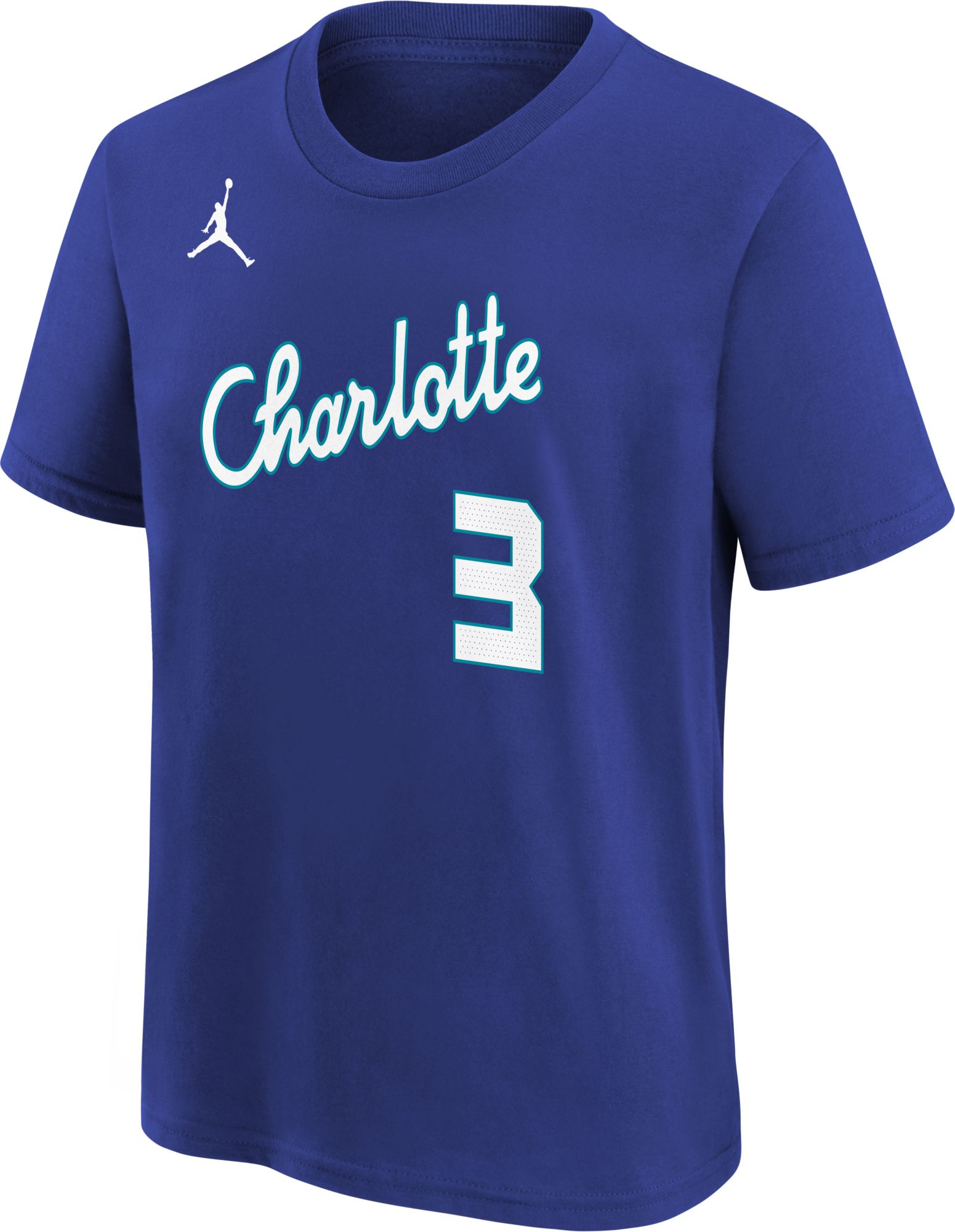 Nike Youth 2021-22 City Edition Charlotte Hornets Terry Rozier #3 Blue Player T-Shirt product image