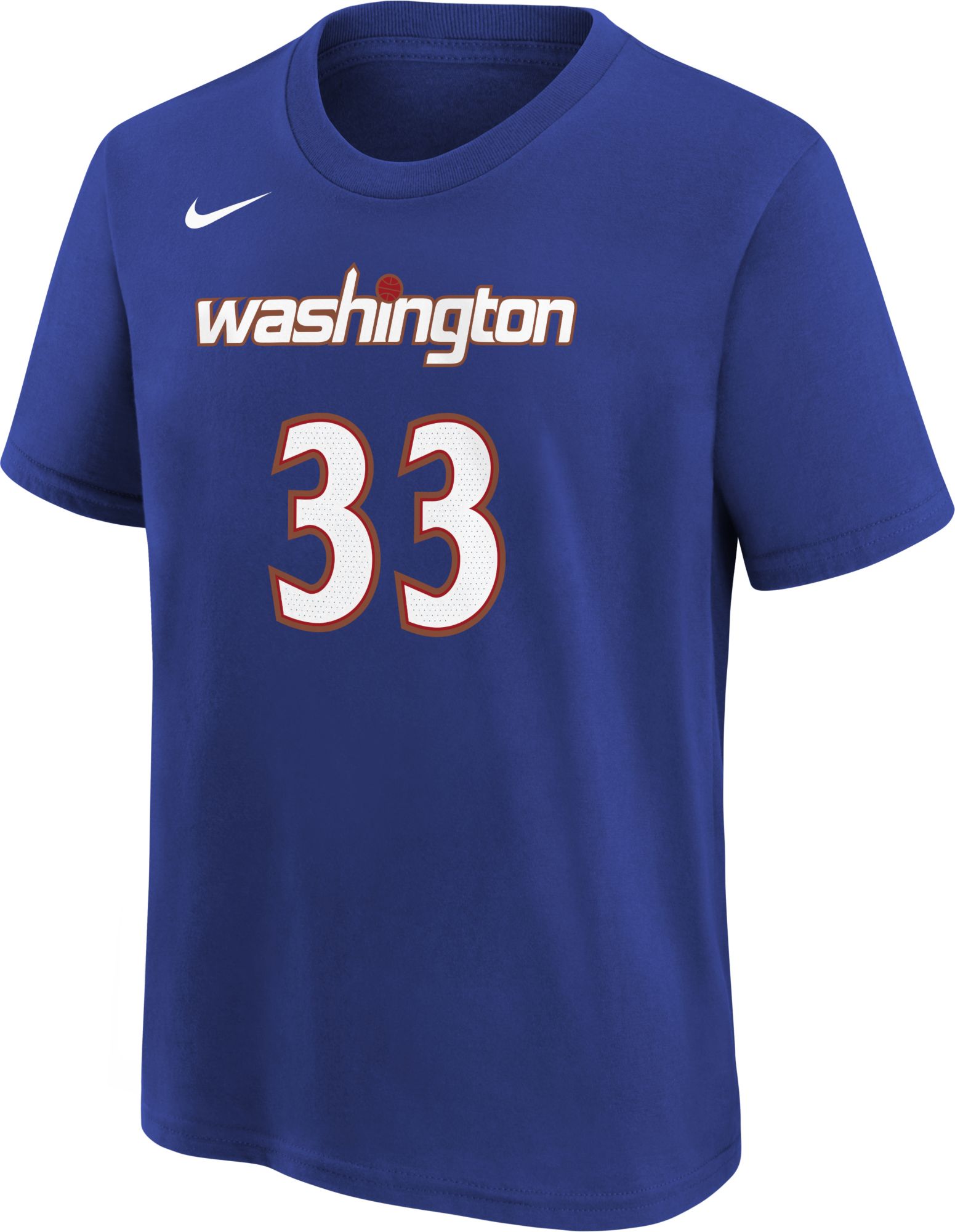 Nike Youth 2021-22 City Edition Washington Wizards Kyle Kuzma #33 Blue Player T-Shirt product image