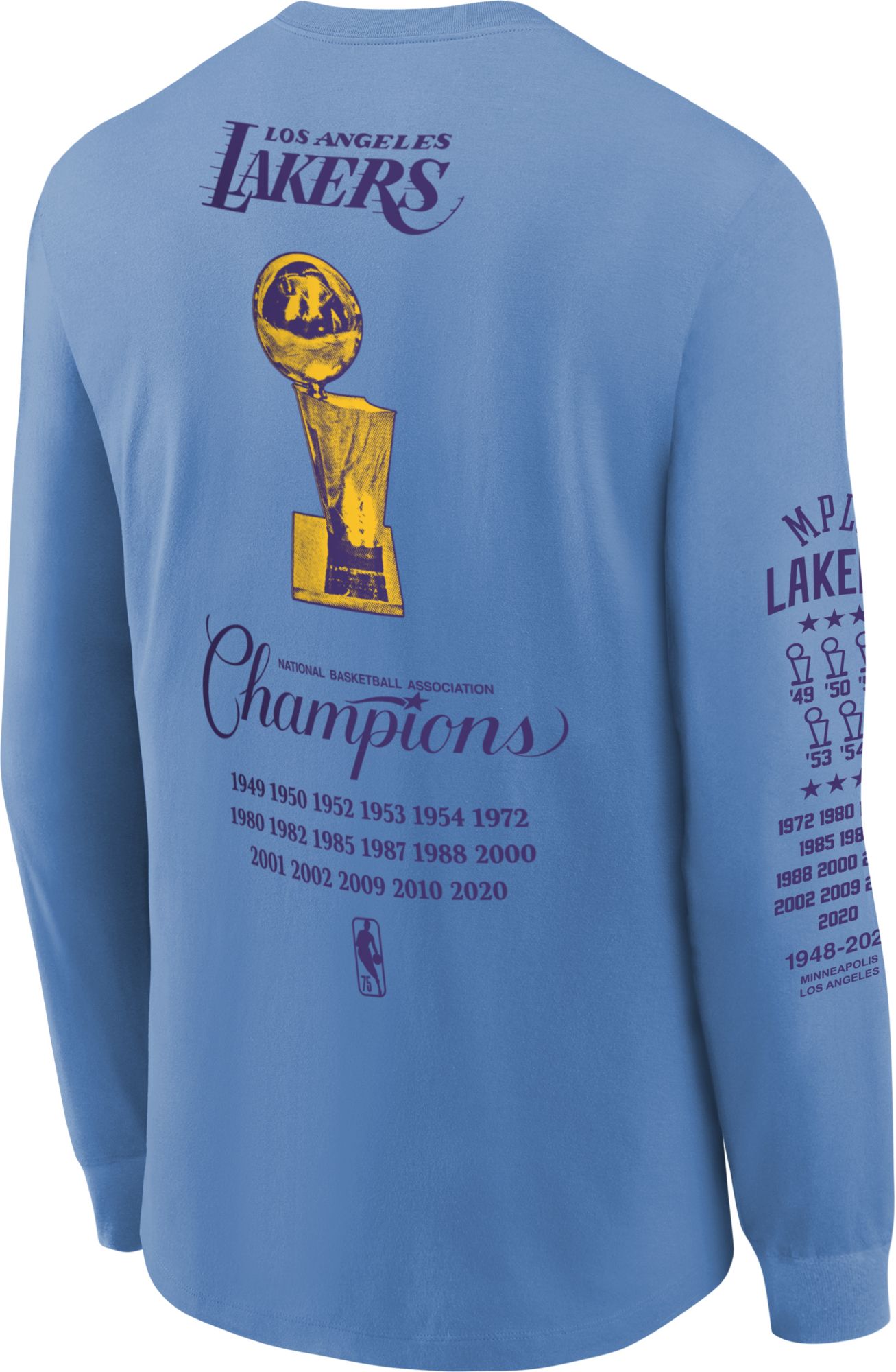 Nike Youth 2021-22 City Edition Los Angeles Lakers Blue Courtside Long Sleeve T-Shirt product image