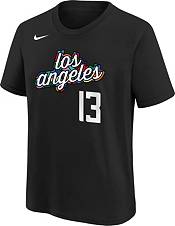 Nike Youth 2022-23 City Edition Los Angeles Clippers Paul George #13 Black Cotton T-Shirt product image