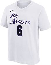 Nike Men's Los Angeles Lakers LeBron James #6 White T-Shirt, Large