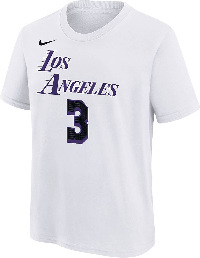 Nike Youth 2022-23 City Edition Los Angeles Lakers Anthony Davis #3 White  Dri-FIT Swingman Jersey