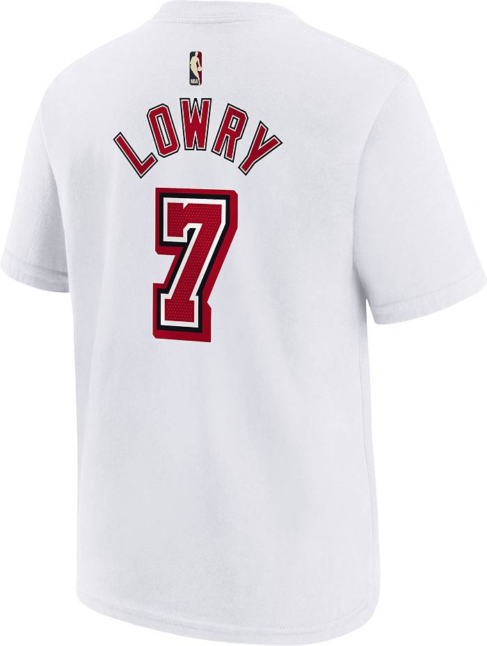 Nike Youth Hardwood Classic Miami Heat Kyle Lowry #7 White T-Shirt