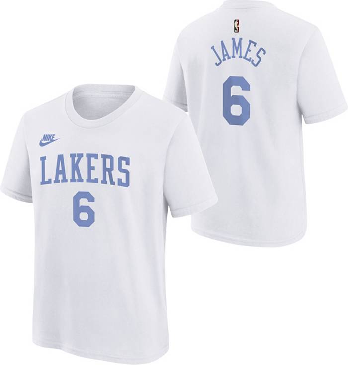 Nike Youth Hardwood Classic Los Angeles Lakers LeBron James Number 6 Dri-Fit Swingman Jersey - White - XL Each
