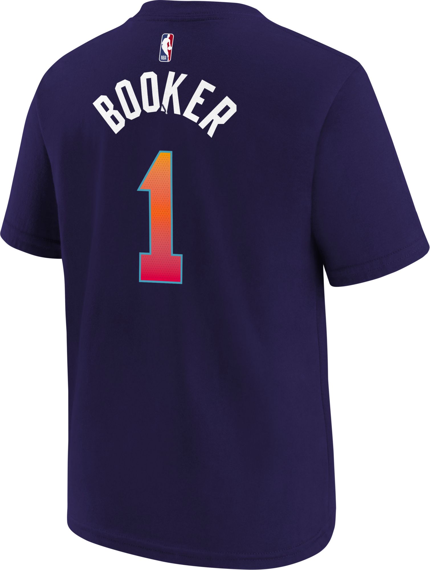 Nike Youth 2023-24 City Edition Phoenix Suns Devin Booker #1 Black T-Shirt