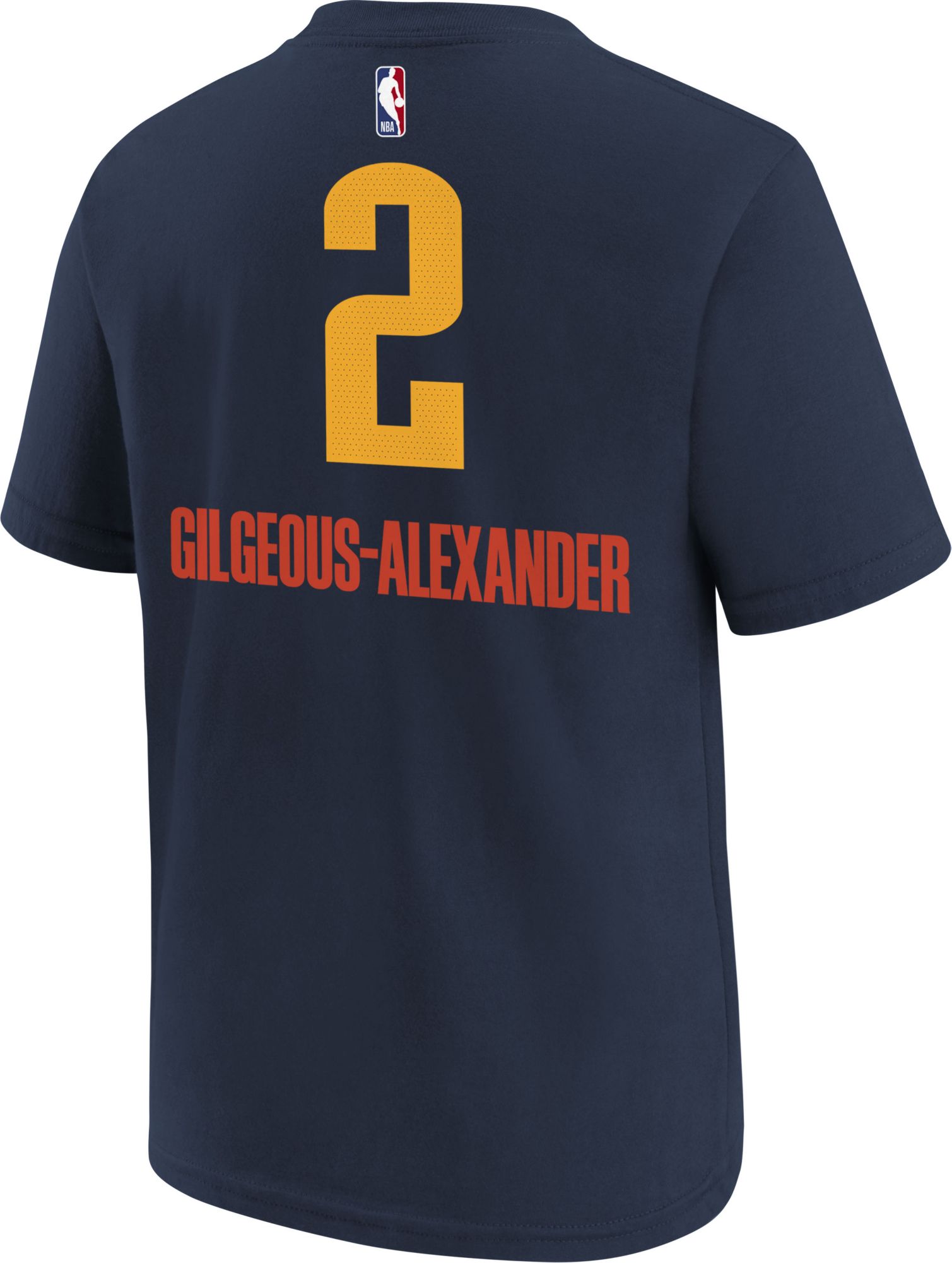 Nike Youth 2023-24 City Edition Oklahoma Thunder Shai Gilgeous-Alexander #2 Navy T-Shirt