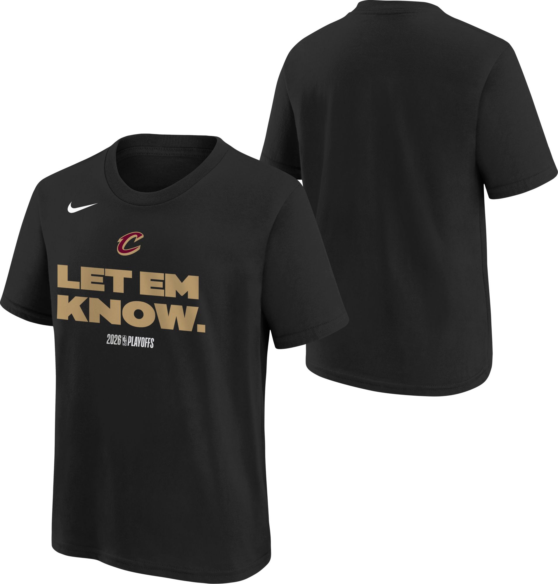 Nike Youth 'LET EM KNOW.' 2025-26 NBA Playoffs Cleveland Cavaliers Mantra T-Shirt product image